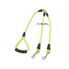 Dogista Double Dog Rope Leash With Silver Hooks